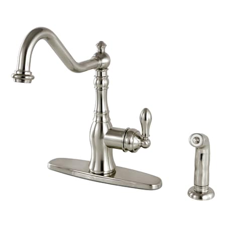 Gourmetier Kitchen Faucet W/ Brass Sprayer, Brushed Nickel GSY7708ACLSP
